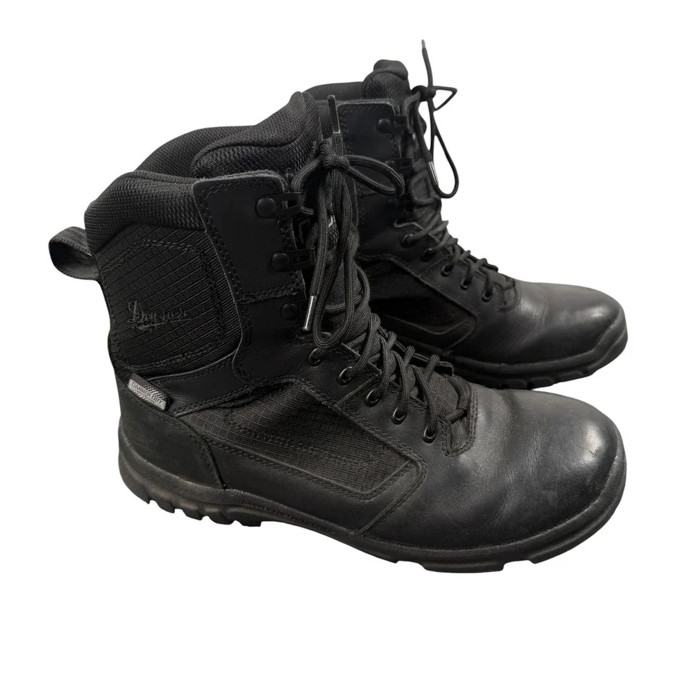 Danner Mens Lookout 8 Inch Tactical Boots Black Leather Waterproof Size 11